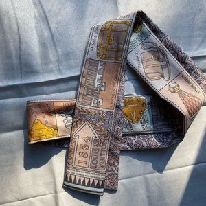 Louis Vuitton Pink/Khaki Silk Bandeau Scarf